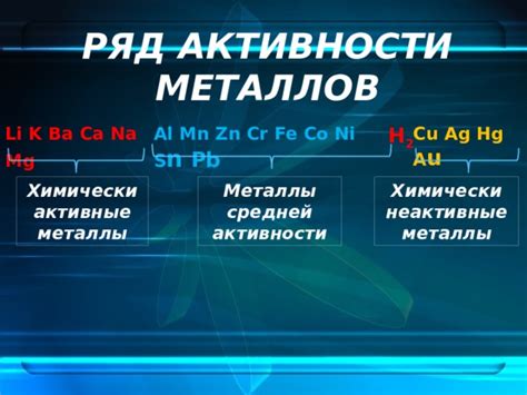 Металлы, средней степени вредности