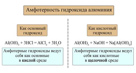 Свойства амфотерных металлов