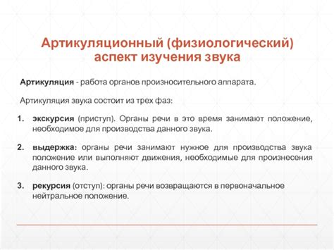 Артикуляционный аспект