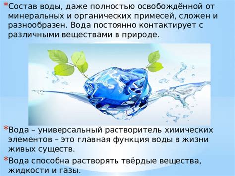 Вода как источник минеральных элементов