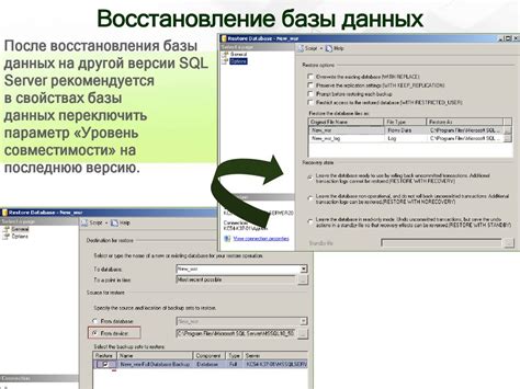 Восстановление базы данных после передачи данных по электронной почте