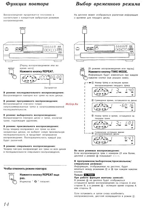 Выбор режима повтора будильника