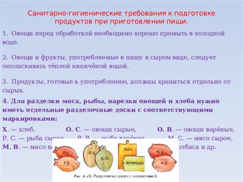 Гигиенические требования при подготовке продукта к употреблению