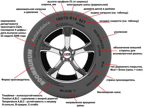 Изучите надписи и маркировки на шине