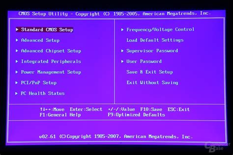 Интерфейс BIOS: cmos setup utility
