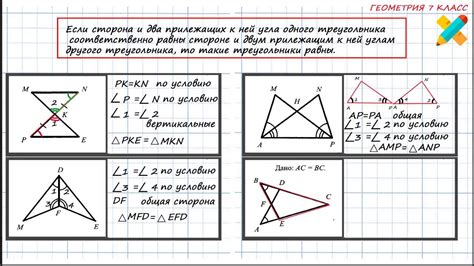 Как доказать равенство треугольников: 7 класс