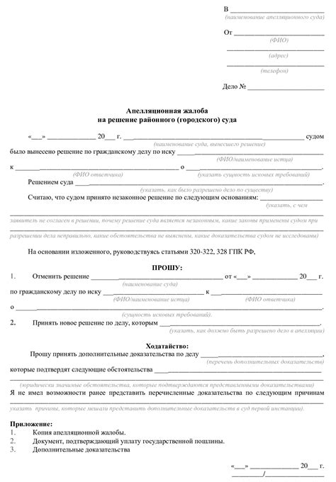 Как подать апелляционную жалобу