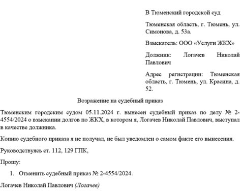 Как подать возражение на судебный приказ: подробная инструкция