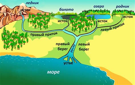 Маршрут воды и впадение реки Припять в другие водные объекты