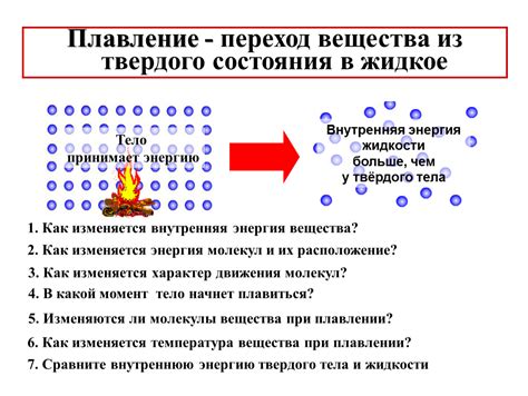 Методы воздействия на субстанцию для достижения ее перехода в жидкое состояние