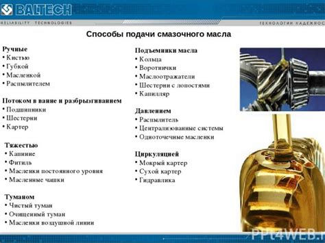 Методы нанесения масла