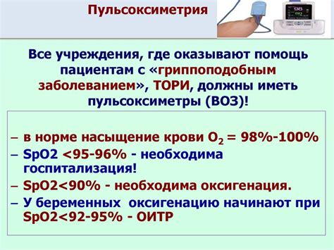 Методы определения сатурации кислорода по крови