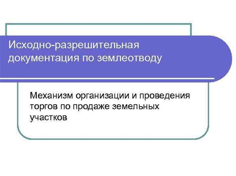 Механизм проведения торгов
