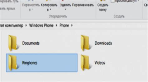 Настройка мелодий звонка через папку Ringtones
