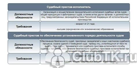 Обязанности судебного пристава