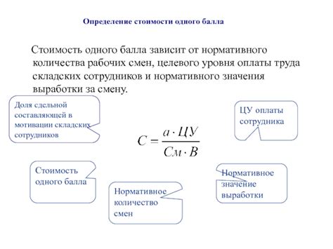 Определение одного балла