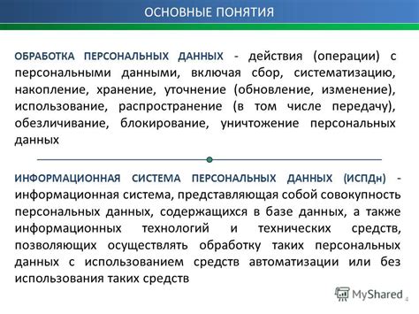 Определение понятия персональных данных