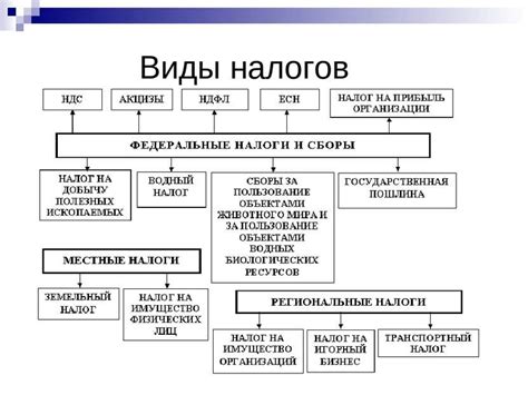 Основные виды налогов