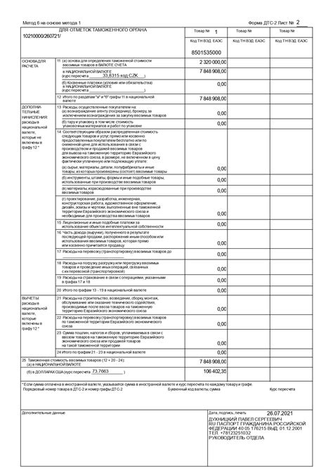 Основные методы расчета таможенной стоимости