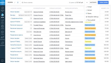 Основные характеристики клиента в Amo CRM