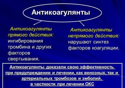 Особенности применения антикоагулянтов