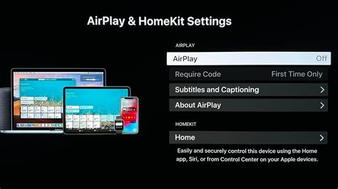 Открытие меню настройки и поиск раздела AirPlay