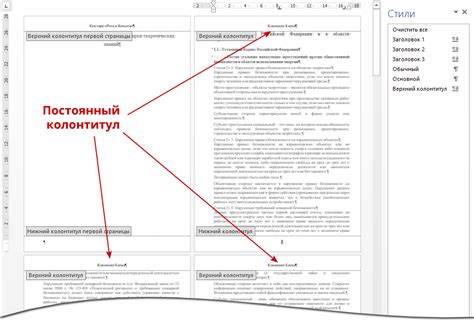 Оформление колонтитулов в HTML