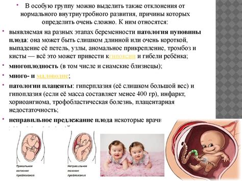 Патологии плода и матери