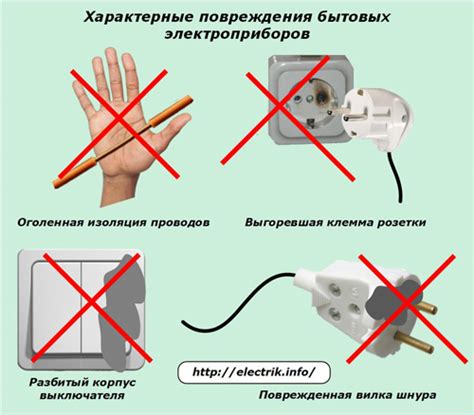 Повреждения электроприборов и контактов