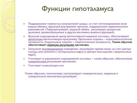 Поддержание функции внутренних органов