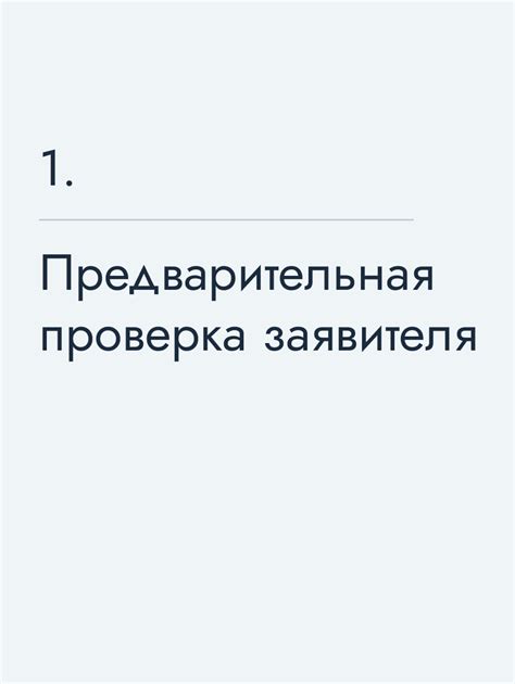 Предварительная проверка