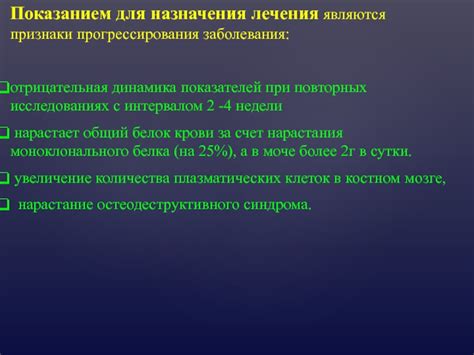 Признаки прогрессирования заболевания