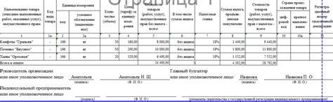 Пример оформления счет-фактуры
