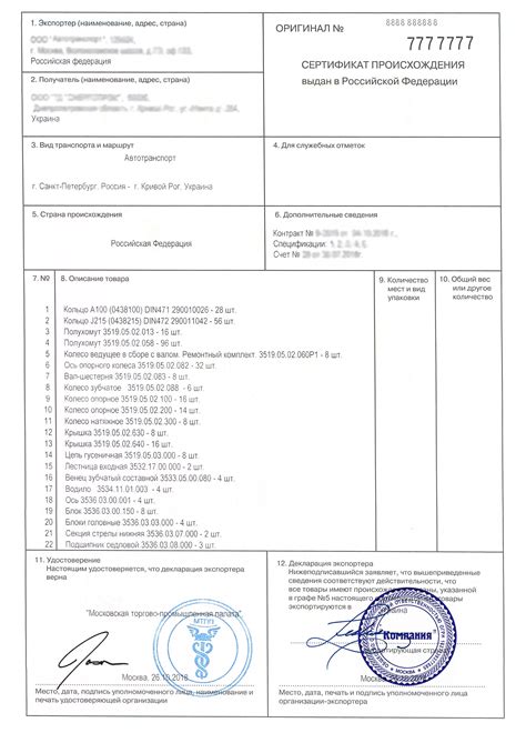 Проверка сертификата происхождения и упаковки