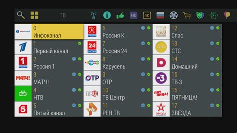 Просмотр и настройка доступных каналов Триколор