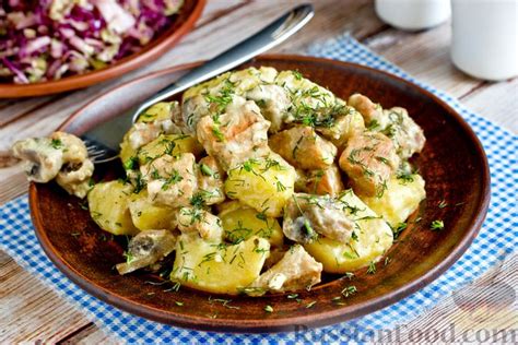 Простой и быстрый способ приготовления картошки с мясом и грибами в мультиварке