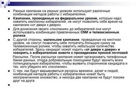 Процесс номинации и предвыборная агитация