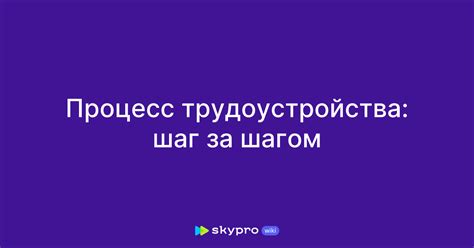 Процесс трудоустройства: шаг за шагом