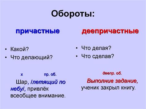 Различия между деепричастием и причастным оборотом