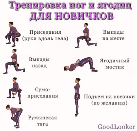 Различные варианты упражнений для тренировки ягодиц