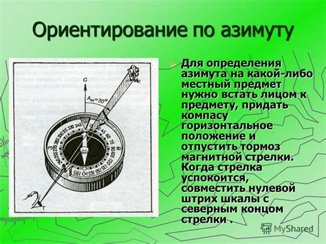 Расположение и значение красной стрелки в строго северном положении компаса