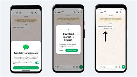 Расширенные функции перевода в приложении WhatsApp