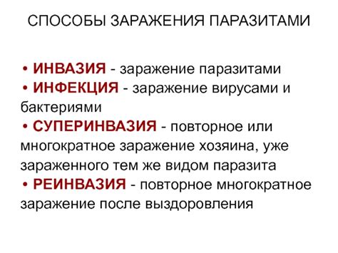 Риск заражения паразитами и бактериями