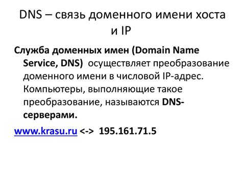 Роль клиента DNS в процессе определения имени требуемого хоста