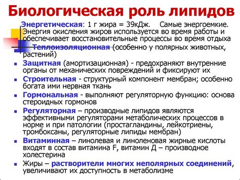 Роль липидов в теплоизоляции