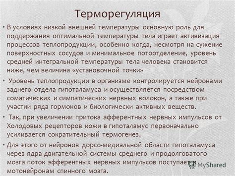 Роль поддержания оптимальной температуры