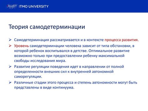 Самореализация и самодетерминация как основы мотивации