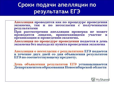 Соблюдайте установленные сроки и следуйте предписанной процедуре апелляции