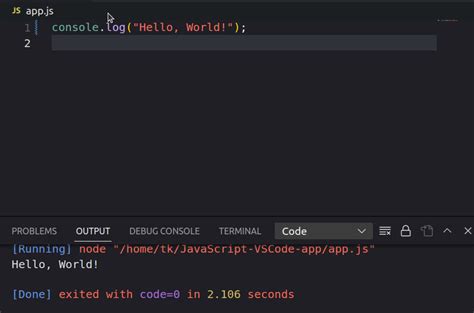 Создание и запуск проекта с node.js в vs code