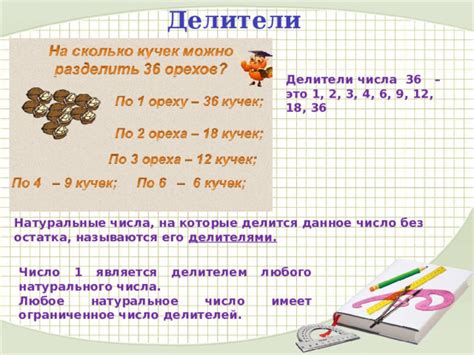 Составные делители чисел 36 и 63